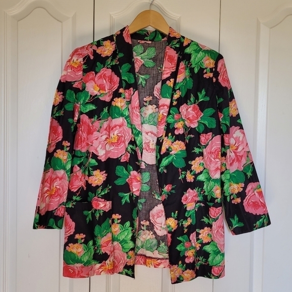 Sears Jackets & Blazers - Vintage Sears 100% Cotton Floral Rose Blazer